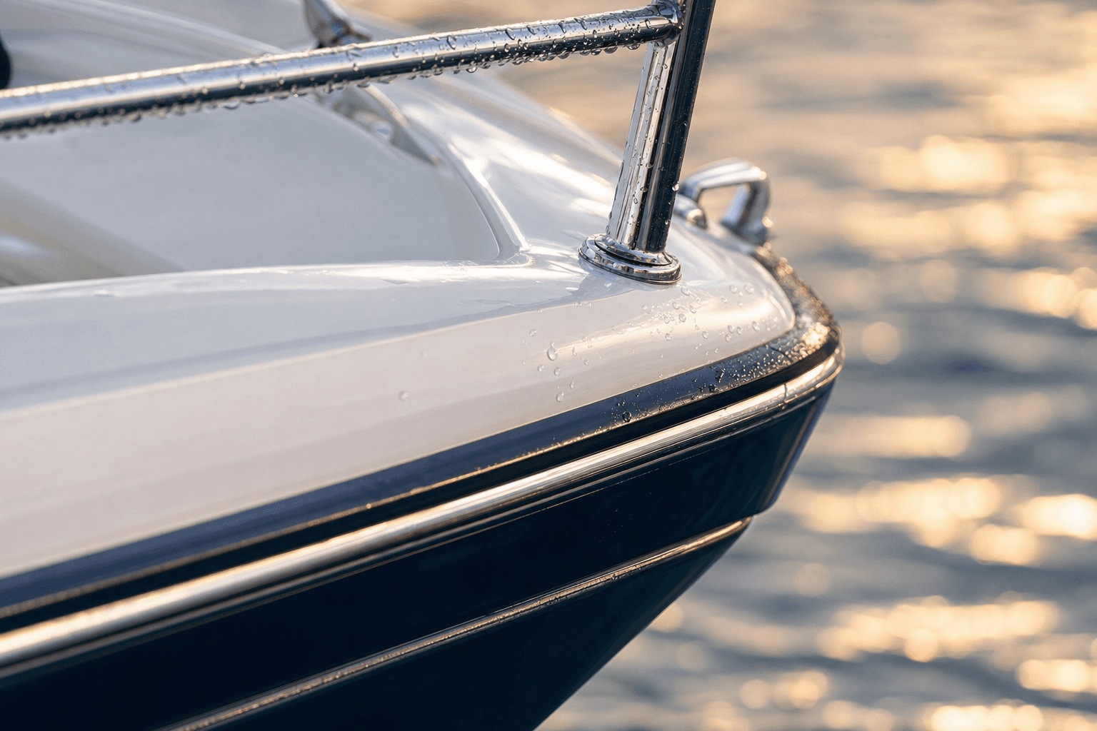 Chrome and navy, the brand details